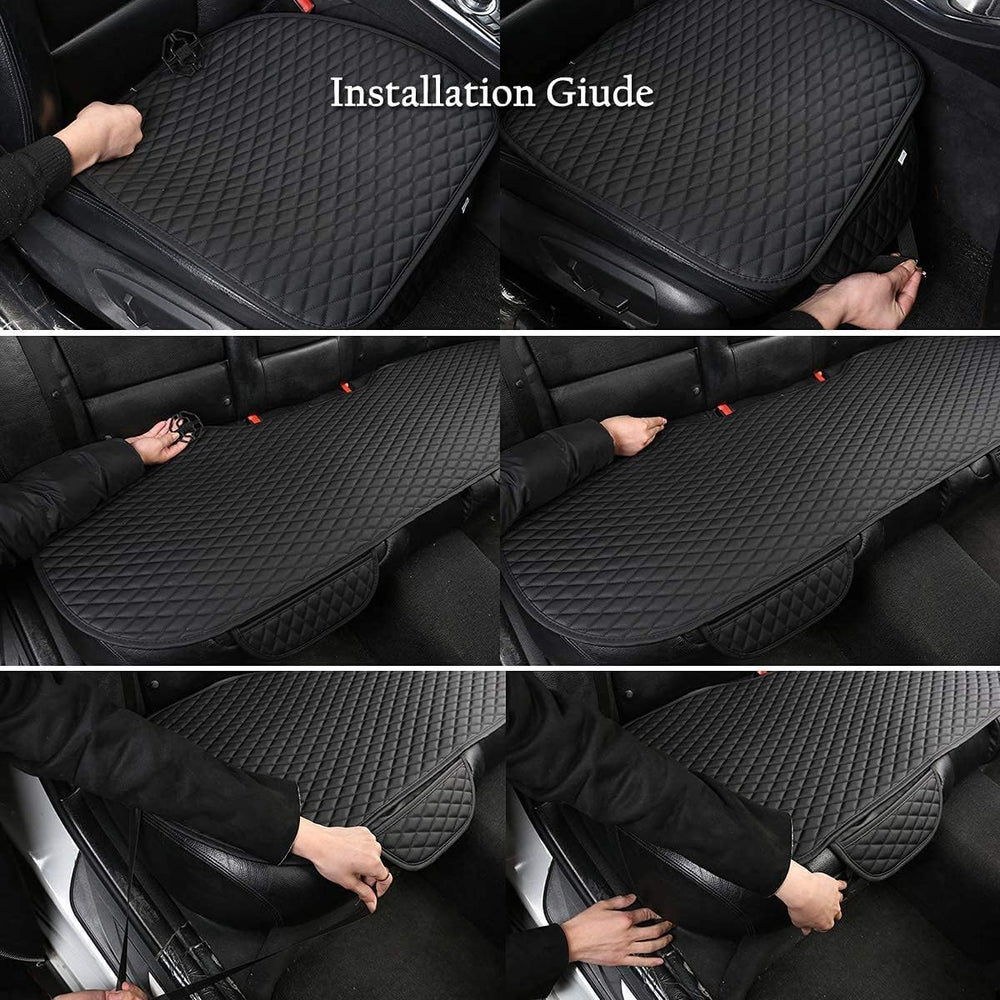West Llama Pu Leather Car Seat Bottom Covers Protectors Include 1 Pair Front ...