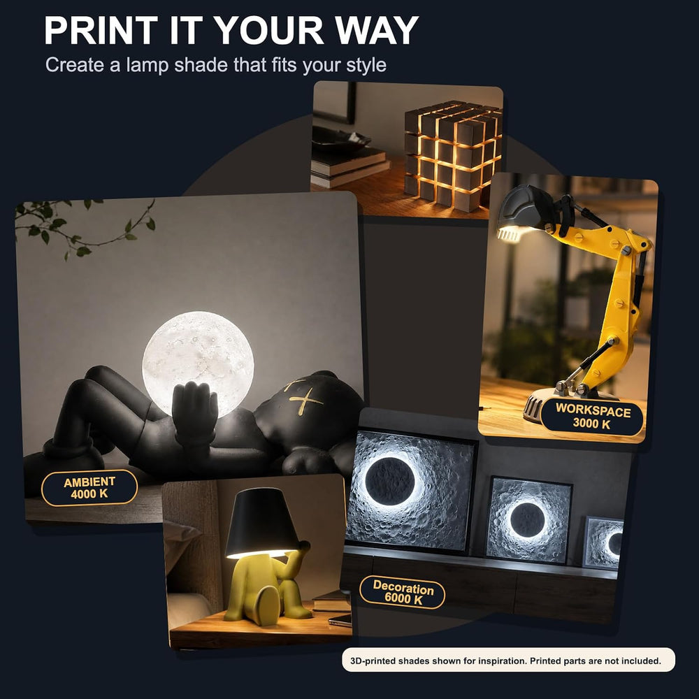 LED Lamp Kit 001, 3D Printing Model Kit, 6000K Cold Light, 10 Pack