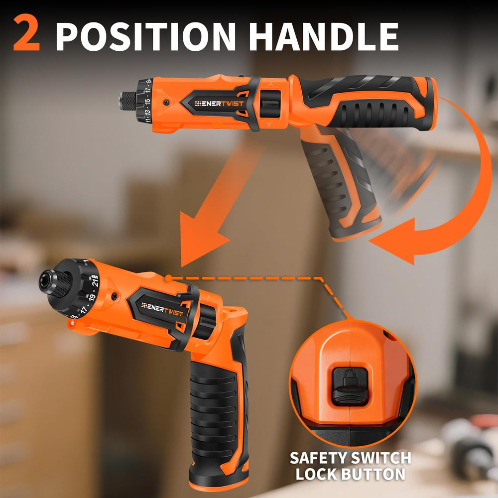 ENERTWIST 8V Cordless Screwdriver, 82 Accessory Kit, Max 10Nm 21+1 Cluth