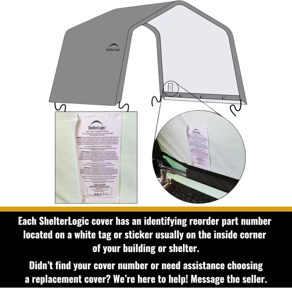 ShelterLogic Heavy Duty Replacement Cover Kit, 10x20x8, 14oz White