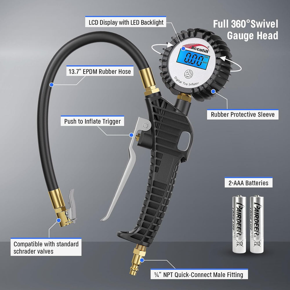H70 Digital Tire Pressure Gauge with Inflator