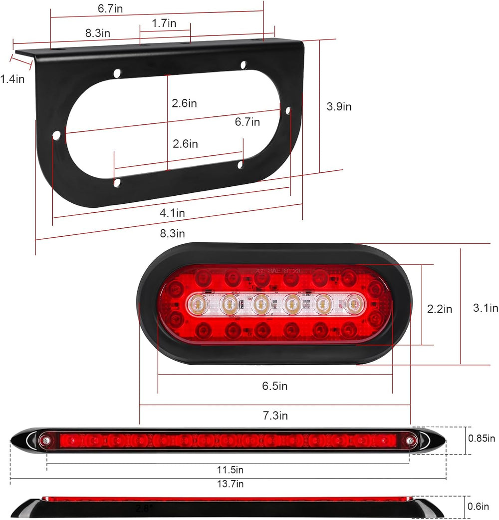 LIMICAR Trailer Lighting Kit with Backup Lights and 25FT 5-Pin Harness