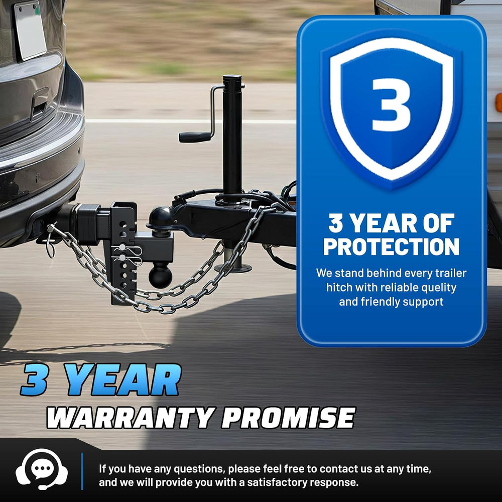Adjustable Trailer Hitch, 6In Drop Hitch Only Fit 2.5 Inch Receiver