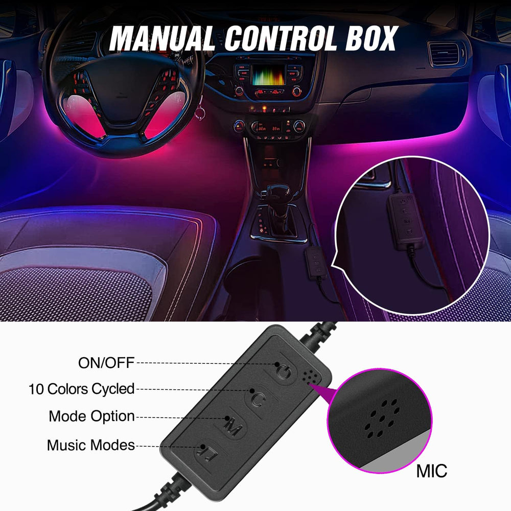 Nilight 4PCS USB Car Interior Lights Dream Color App and Remote Control