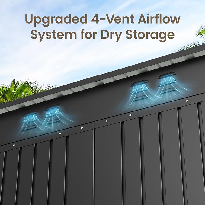 Bealife 6' x 4' Outdoor Storage Shed Clearance, Metal Outdoor Storage...