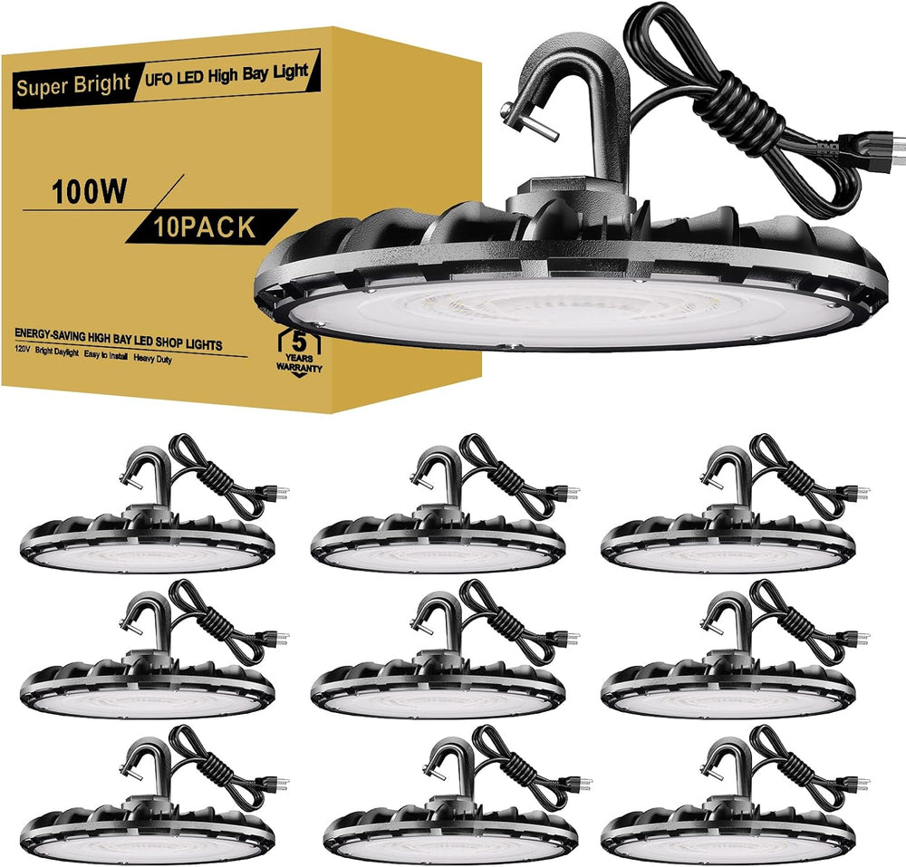UFO LED High Bay Light 100W 11000LM 5000K High Bay LED Shop Lights