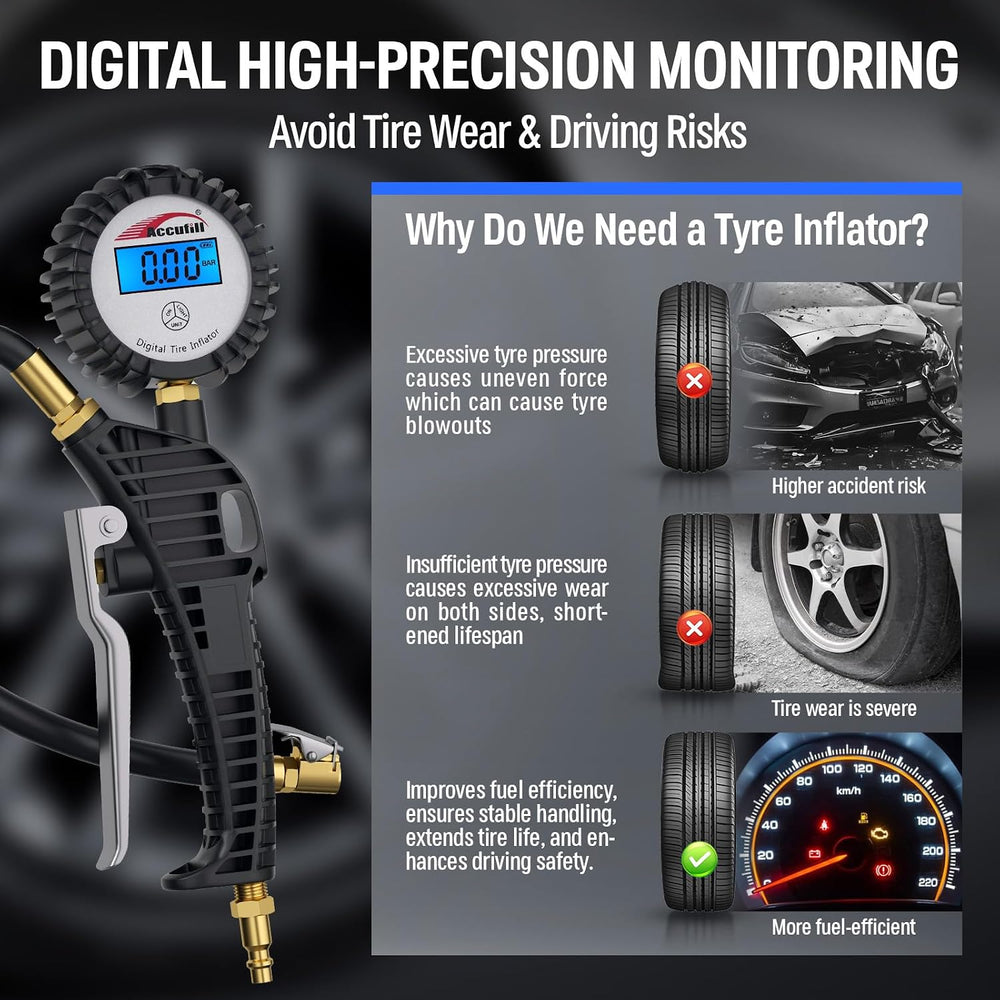 H70 Digital Tire Pressure Gauge with Inflator