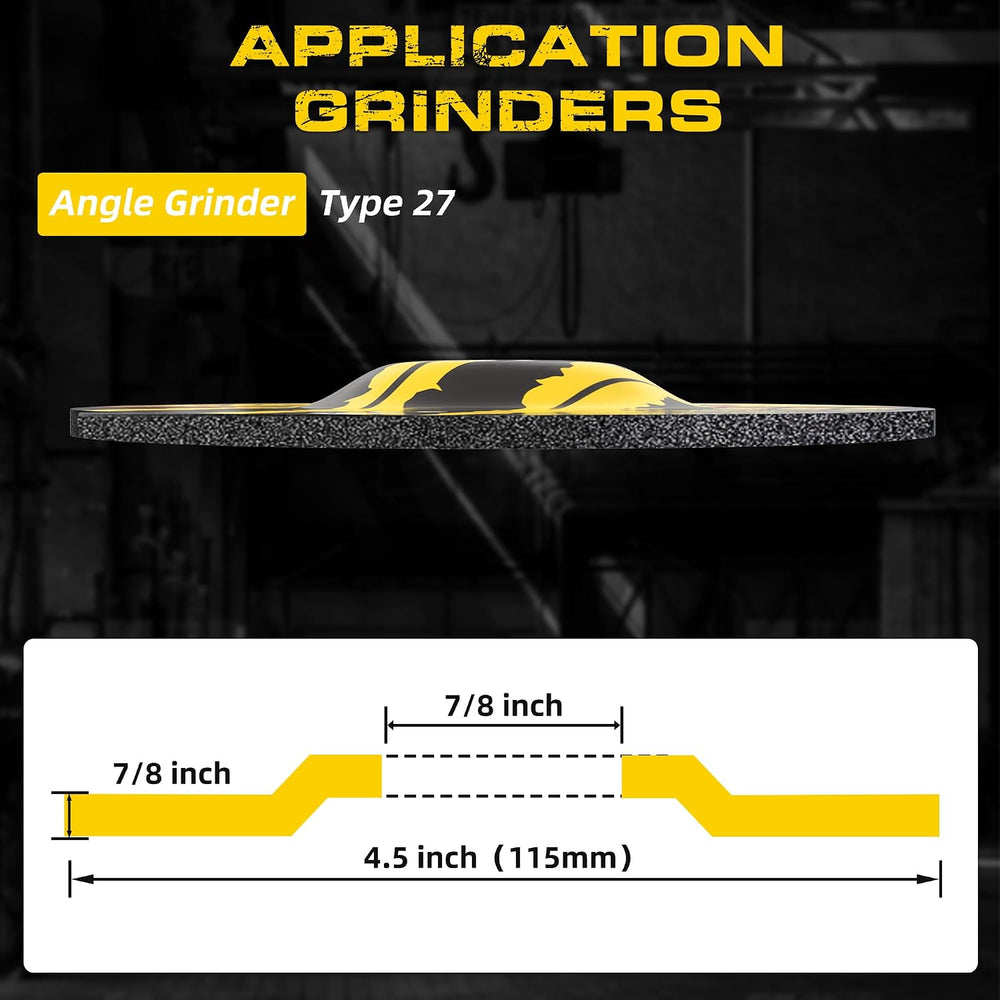 50 Pack Grinding Wheels 4-1/2 Inch for Angle Grinder, Metal Grinding Discs