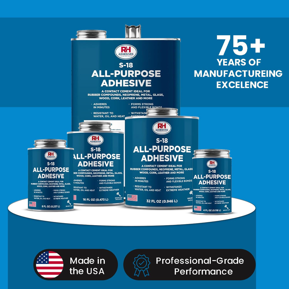 S-18 All-Purpose Adhesive 32 oz -Contact Cement for Headliner, Upholstery