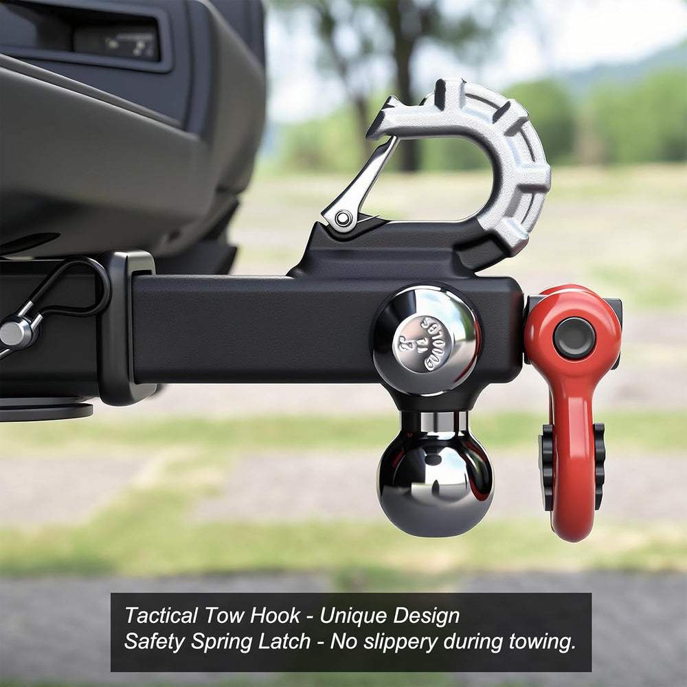 Trailer Hitch Tri-Ball Mount: with Swivel Tow Shackle and Tow Hook, fits for ...
