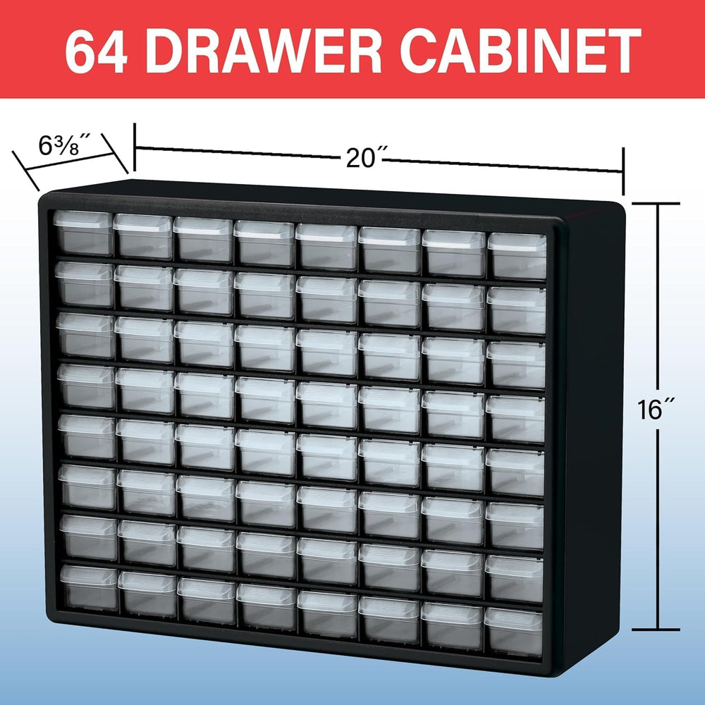 Akro-Mils 10764 Drawer Plastic Parts Storage Hardware and Craft Cabinet, 20-I...