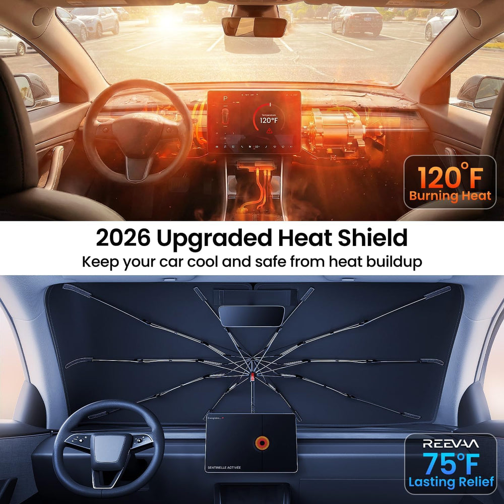 REEVAA 2026 Upgraded Windshield Sun Shade Umbrella [100% Sun Protection &...