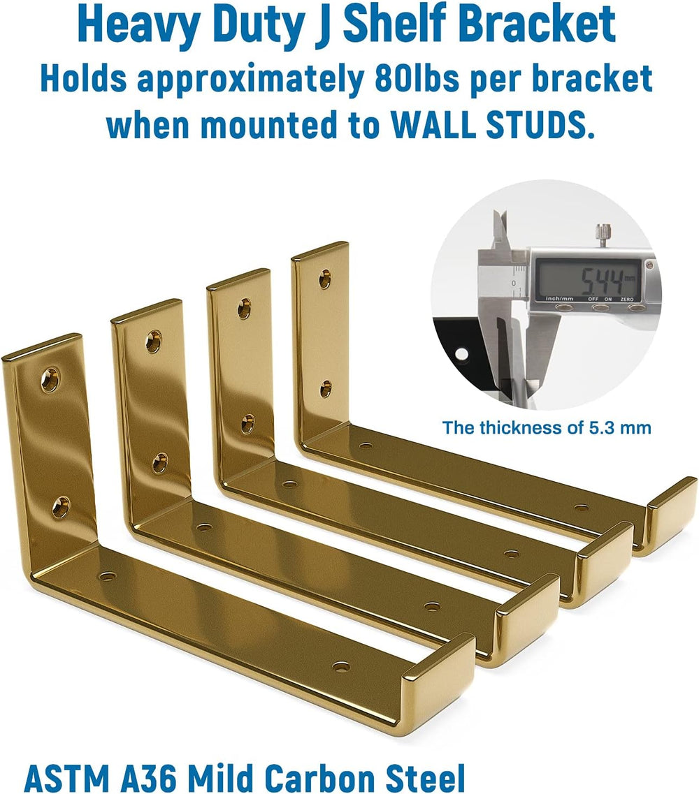 LEOPO 8 inch Shelf Bracket for DIY Floating Shelf, 1/5 inch Thick Heavy Duty ...