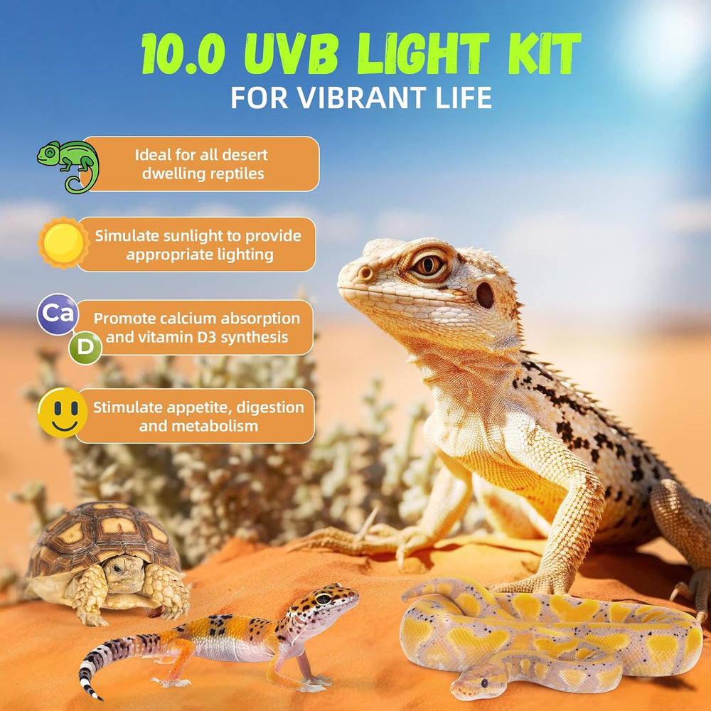 GlowUp 24W 22inch 10.0 T5 UVB Reptile Light Fixture Combo Kit