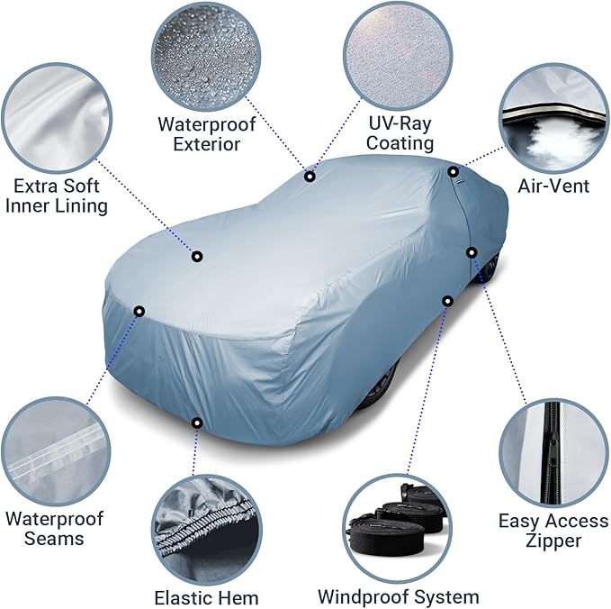 iCarCover Premium Car Cover for 1964-1967 Chevy Chevelle Wagon Heavy Duty