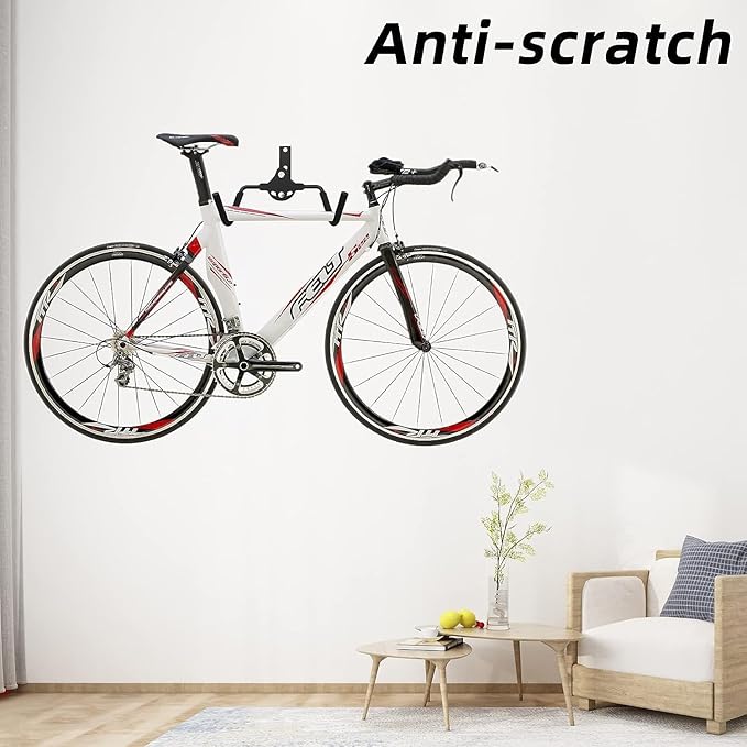 Foldable Bike Wall Mount Rack, Bicycle Rack Storage, Horizontal Bicycle Stora...