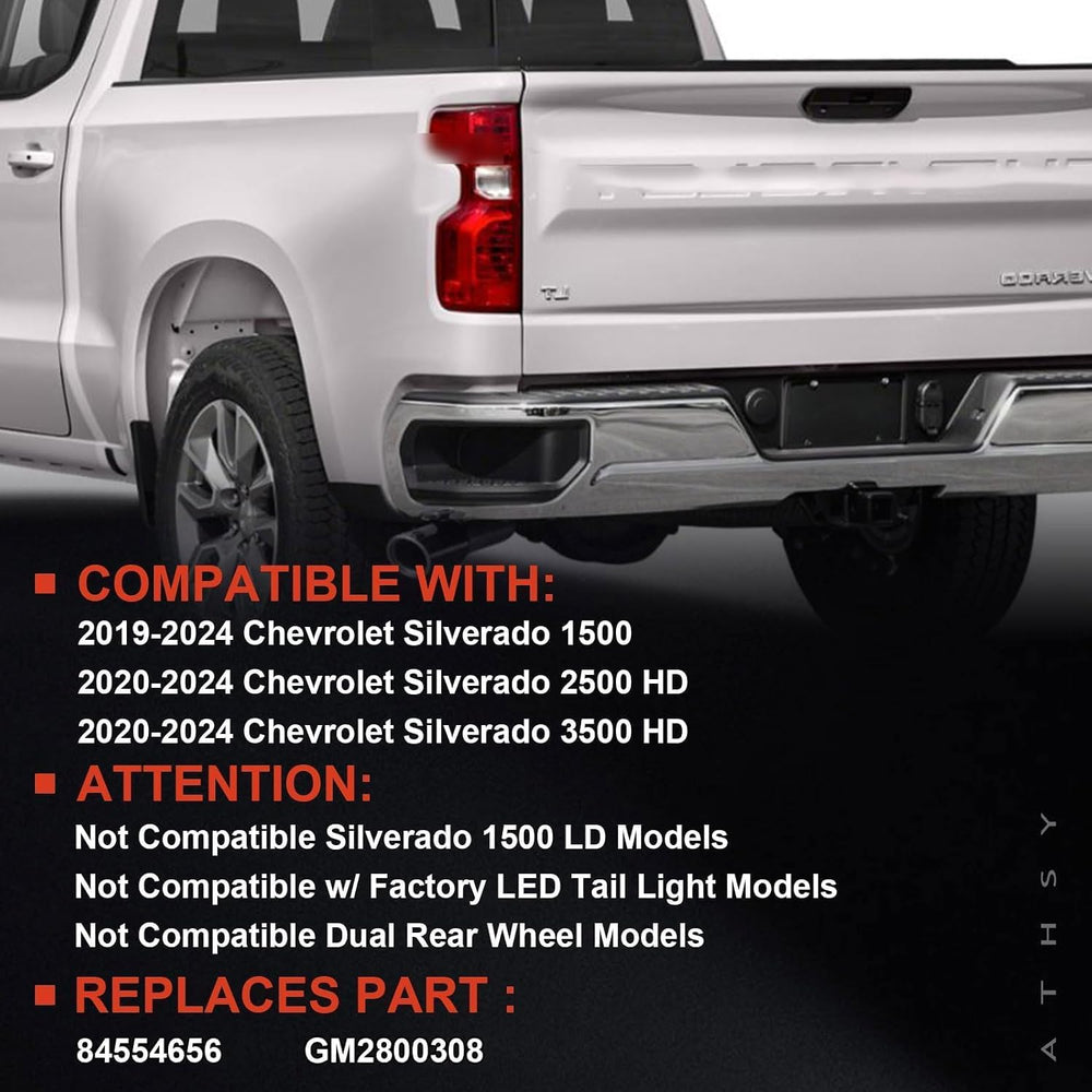Halogen Tail Light Compatible With 2019-2024 Chevy Silverado 1500 2500HD 3500...
