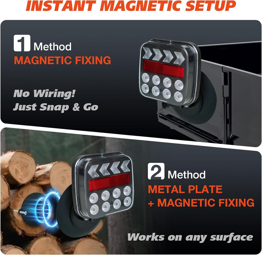 Wireless Trailer Lights with Strobe Mode, Magnetic Tow Tail Light