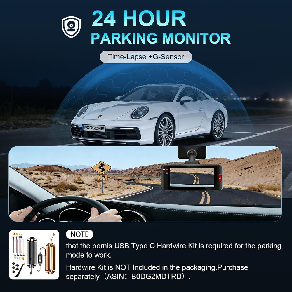 4K Dash Cam Front and Rear, STARVIS 2 Sensor, Free Card Included