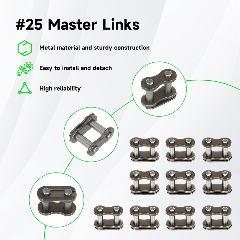 25H Chain 480 Link for Razor MX350 MX500 MX650 Dirt Rocket Bike