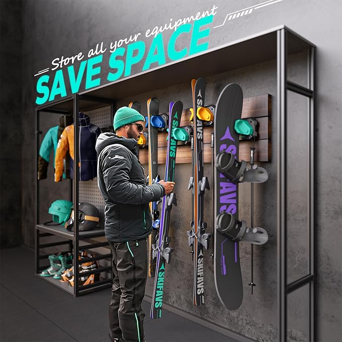 Ski & Snowboard Wall Rack for Garage