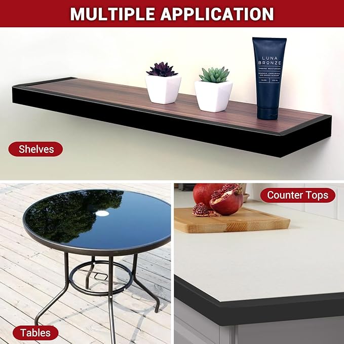 Rubber Edge Trim, 3/4" Self Adhesive Flexible U Channel Edge Protecter