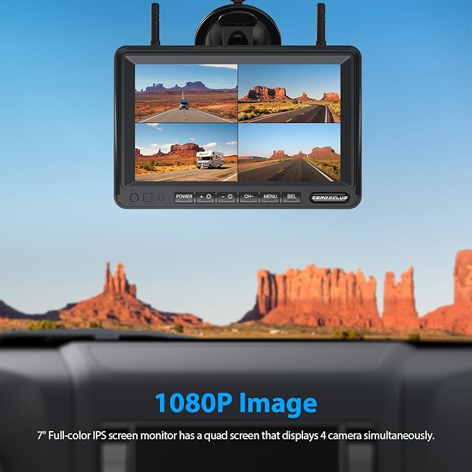 4 Cameras Wireless RV Backup System