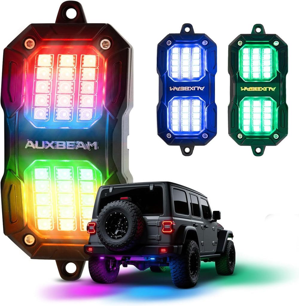 Auxbeam 2-Pod Dynamic Color Changing RGB LED Rock Lights