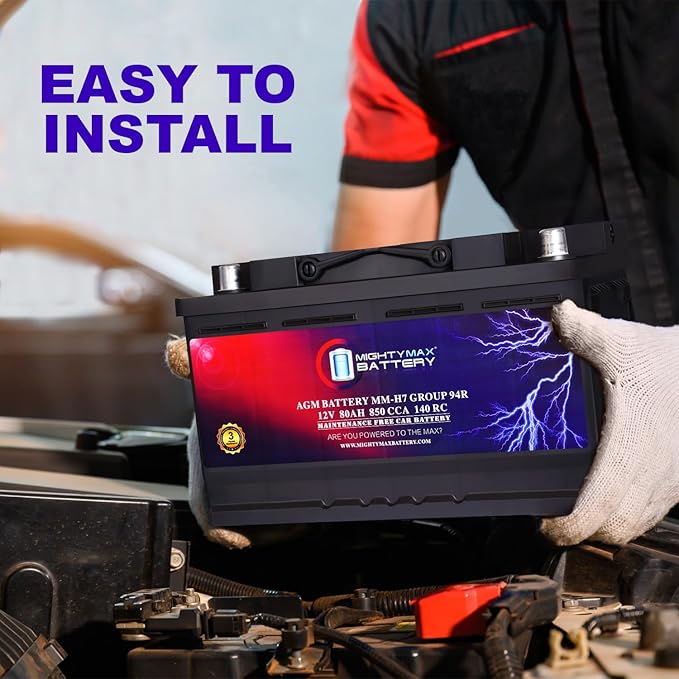 Mighty Max Battery MM-H7 Start and Stop Car BCI Group Size 94R 12V 80AH
