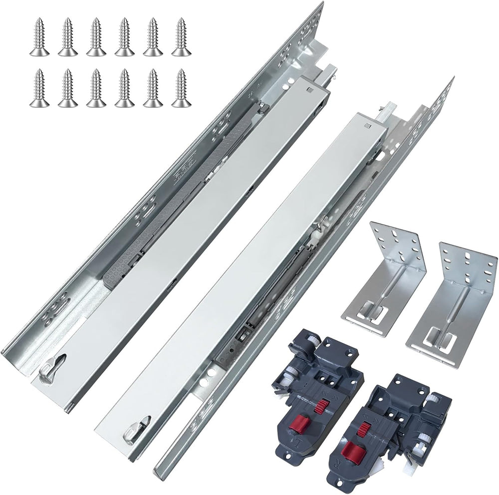 21 Inch Undermount Soft Close Drawer Slides Full Extension Concealed Bottom M...