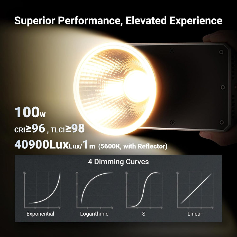 NEEWER 100W Ultra Compact LED Video Light with APP/Panel Control, FS100B