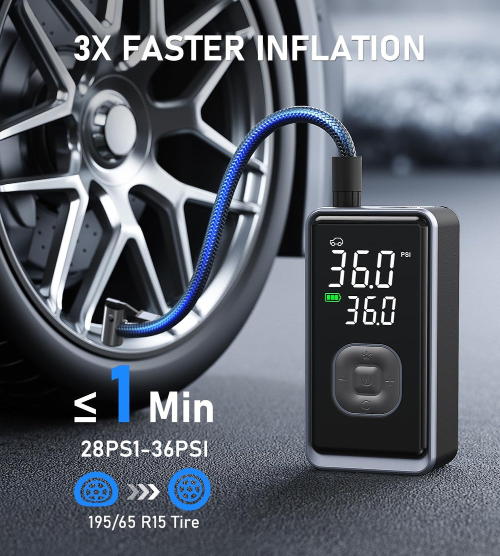 Tire Inflator Portable Air Compressor, 150PSI Cordless Pump for Car Tires