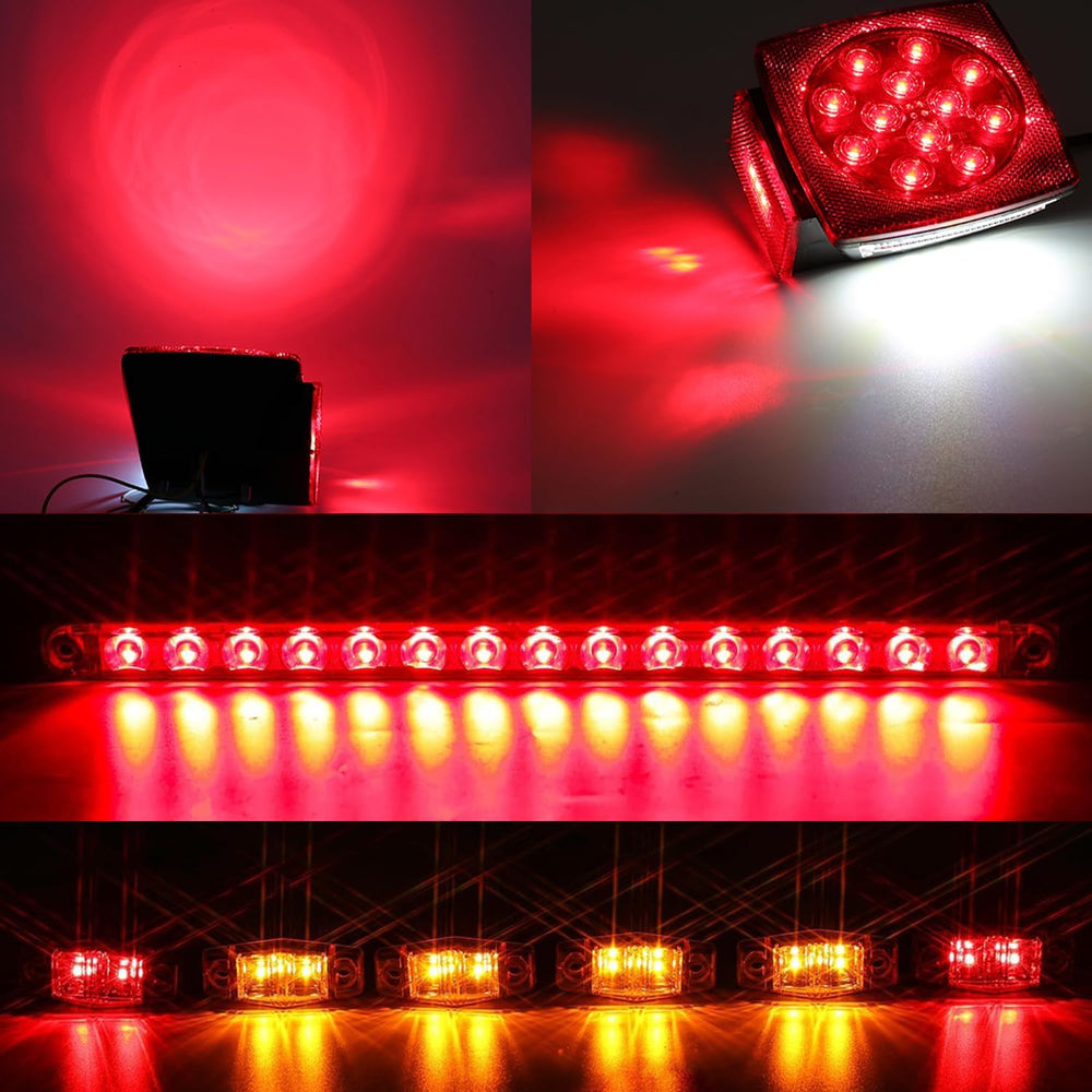 LIMICAR Trailer Light Kit with 15-LED Light Bar 6 Marker Lights
