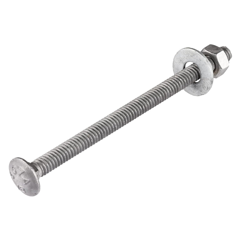 1/4" x 4" (100 Pack) Galvanized Carriage Bolt Kit Grade 307A Includ...