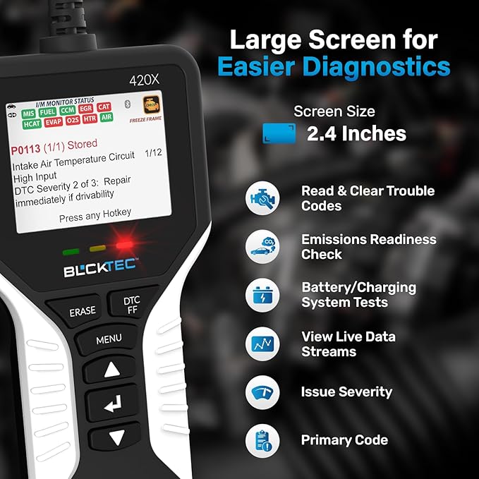 BLCKTEC 420X OBD2 Scanner Diagnostic Tool, Read and Clear Check Engine Light