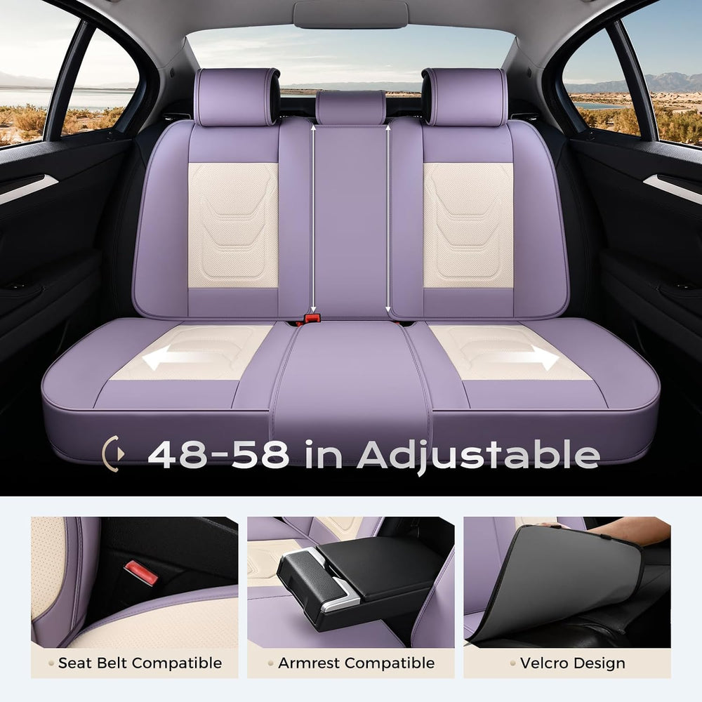 Coverado Car Seat Covers Full Sets, Waterproof Leatherette Seat Cushions, Car...