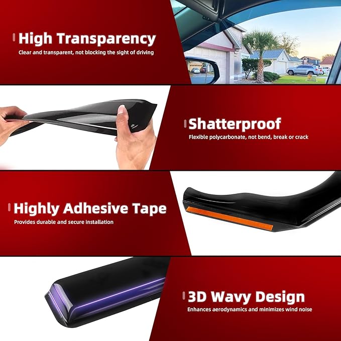 in Channel Window Visors Rain Guards Fit