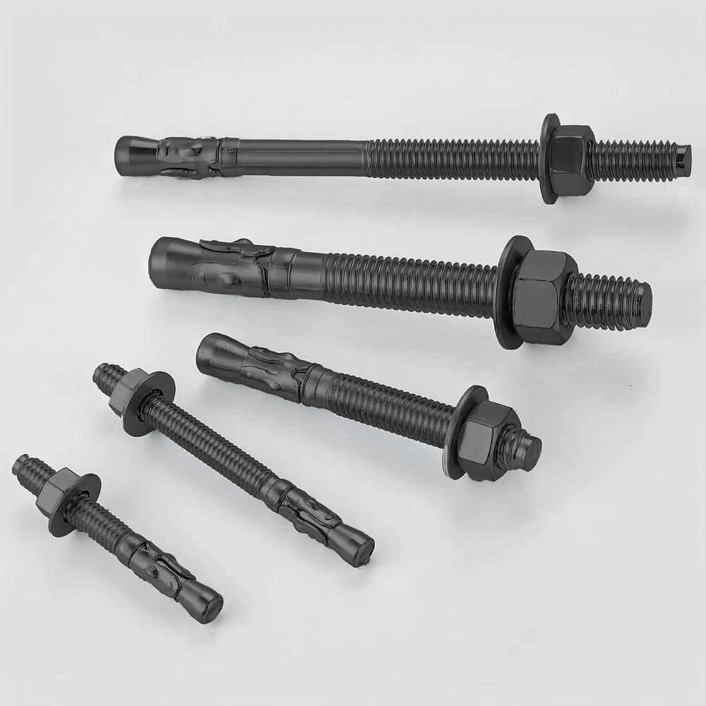 Wensilon 100Pcs 1/4x3 Inch Standard Fasteners for Heavy-Duty Black Wedge Anch...