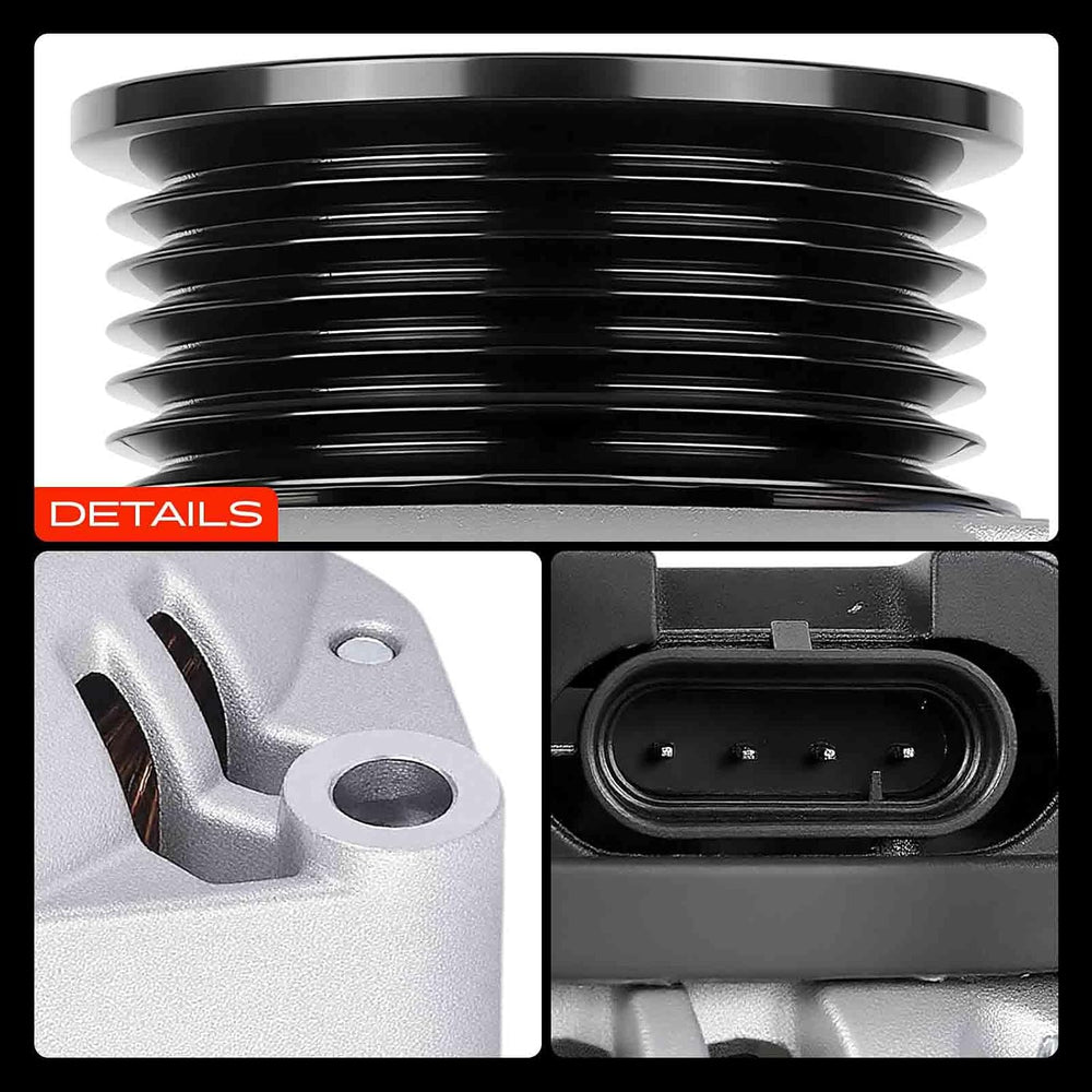 A-Premium Alternator, 12V 100A 6-Groove Clutch Pulley Clockwise