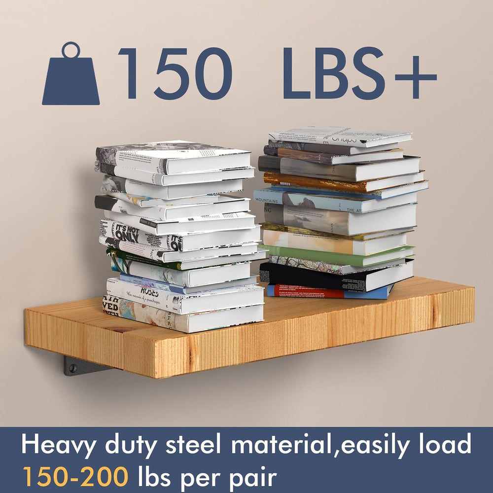 Starunder 14 Inch Floating Shelf Brackets,6 Pack L‑Shape Shelf Supports