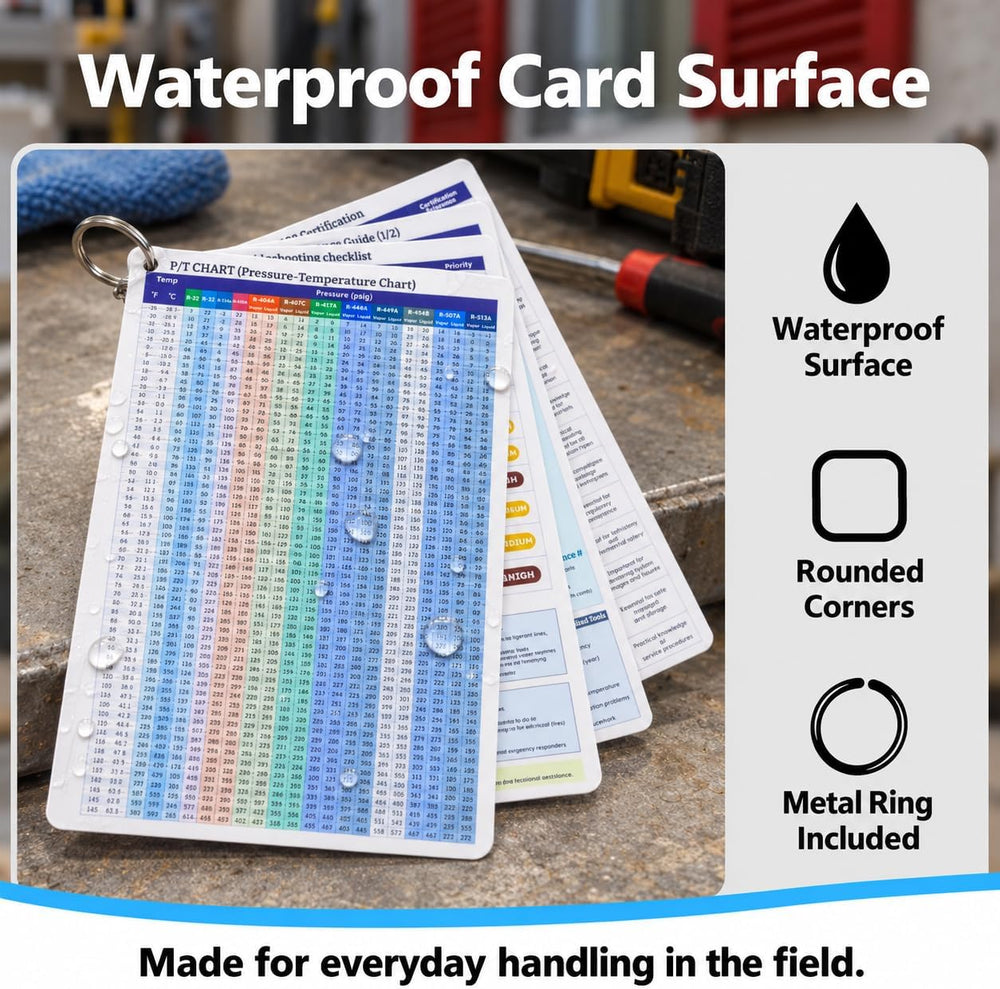 HVAC Quick Reference Cards for Refrigerant Charging