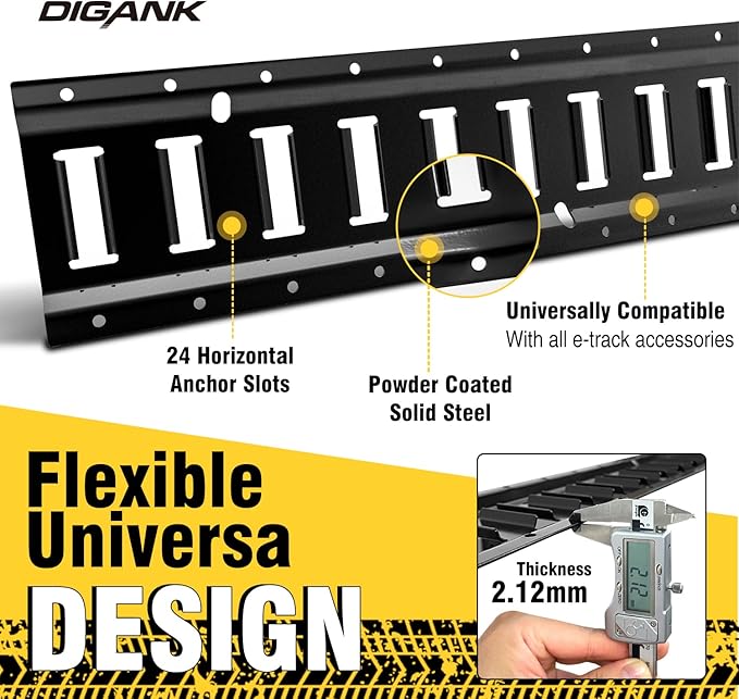 E Track 4'（4 Pack） with Powder-Coated Steel Trailer Tie Down