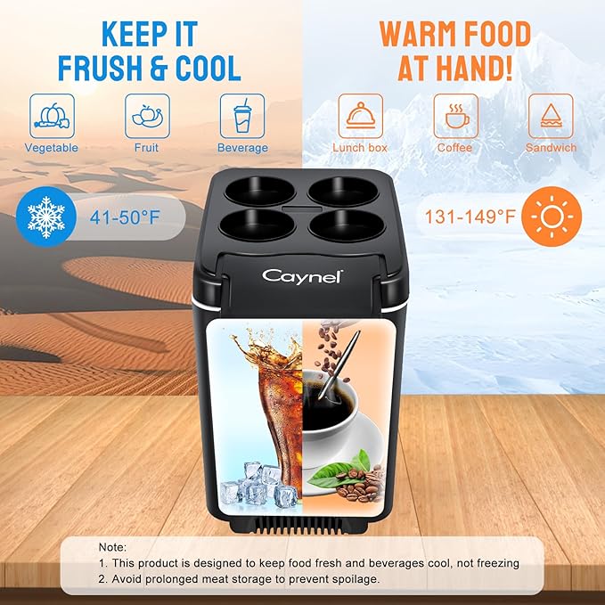 CAYNEL 12V 6 Quart Personal Thermoelectric, 6 Liter Capacity, Portable Electric