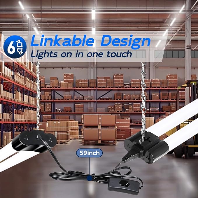 hykolity 6 Pack 4FT Linkable LED Shop Light