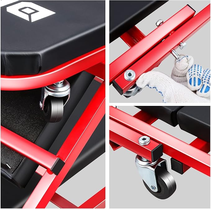 ‎DNA MOTORING TOOLS-00186 40 Inches 2 IN 1 Rolling Folding Car Creeper/Seat (...
