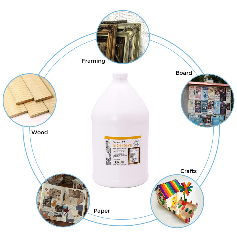 Lineco Frame PVA Adhesive, Acid Free, Dried Clear and Flexible, 1 Gallon