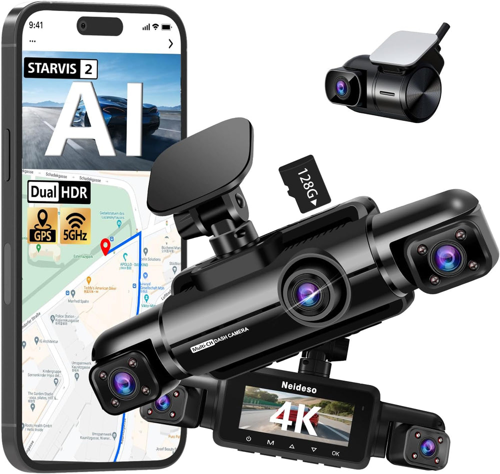 4K Dash Cam Front and Rear, STARVIS 2 Sensor Dash Camera for Cars