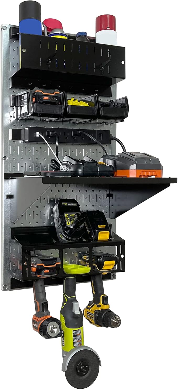 Wall Control Power Tool Storage Organizer Kit Cordless Drill Holder Charging
