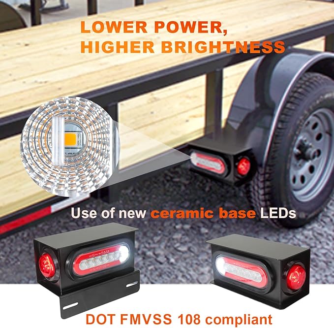 Agrieyes Sequential Turn Signal Trailer Lights, Oval LED Trailer Light