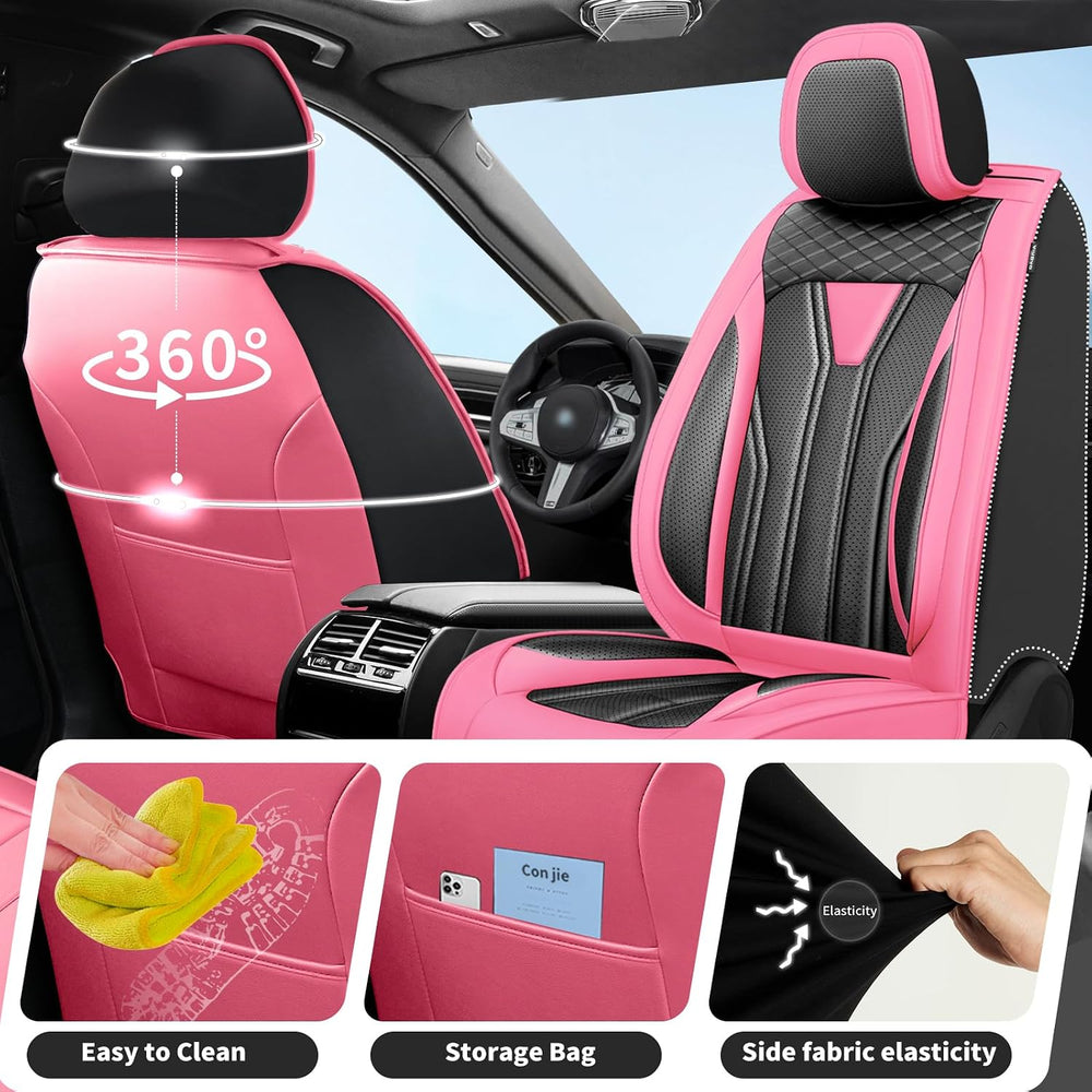 Car Seat Covers for Ford Focus 2000-2017 2018 Pink&Black
